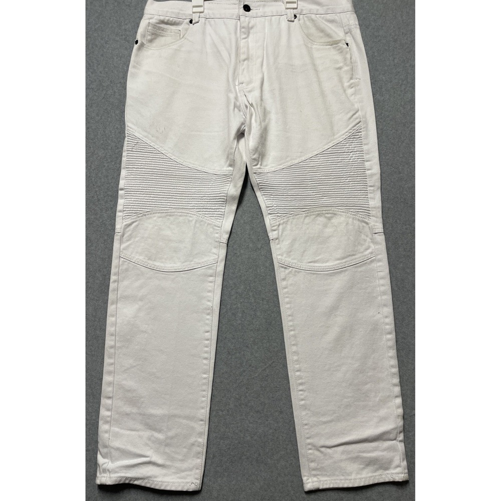 South Pole Mens Denim Jeans White Size 38x34